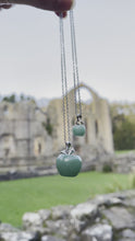 Load and play video in Gallery viewer, Small green Aventurine apple pendant