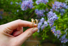 Load image into Gallery viewer, Link ring cubic zirconia, pearl earring and ring gift set