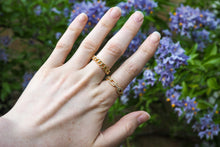 Load image into Gallery viewer, Link ring cubic zirconia, pearl earring and ring gift set