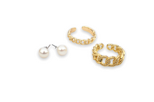 Load image into Gallery viewer, Pearl earring and ring set