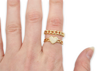 Load image into Gallery viewer, Heart ring, pearl earring and ring gift set