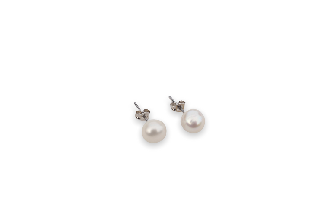 Pearl Stud Sterling Silver Earrings