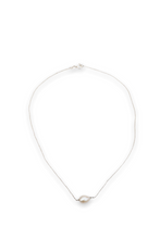 Load image into Gallery viewer, Single pearl sterling silver necklace.