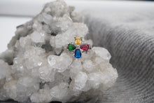 Load image into Gallery viewer, Yellow, Red, Green and Blue silver ring
