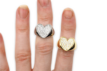 Load image into Gallery viewer, Chunky silver or gold heart ring