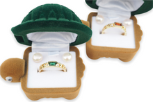 Load image into Gallery viewer, Tortoise ring box with pearl earrings and ring gift set.