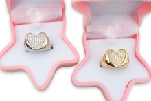 Load image into Gallery viewer, Chunky silver or gold heart ring