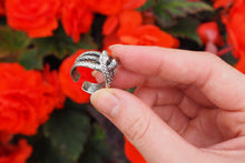 Load image into Gallery viewer, Silver adjustable snake ring