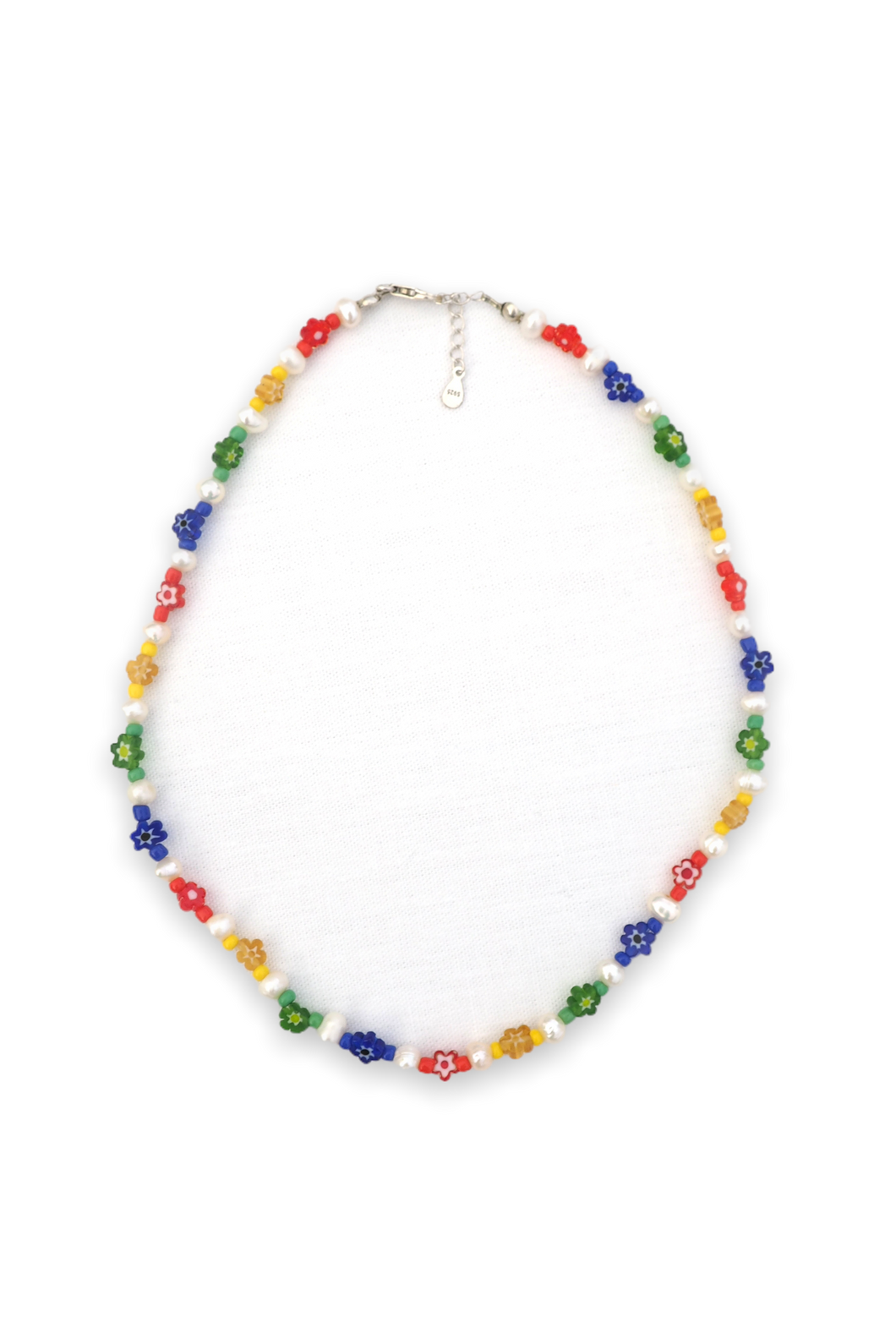 Rainbow Flower Pearl Necklace