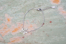 Load image into Gallery viewer, Origami silver crane inspired bracelet
