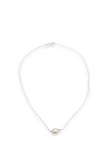 Load image into Gallery viewer, Single pearl sterling silver necklace.
