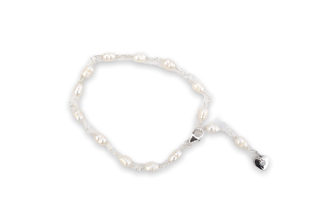 Sterling silver pearl bracelet