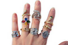 Load image into Gallery viewer, Snake Ring with Cubic Zirconia
