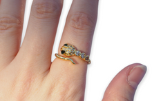 Load image into Gallery viewer, Snake Ring with Cubic Zirconia
