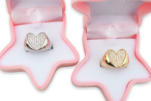 Load image into Gallery viewer, Chunky silver or gold heart ring
