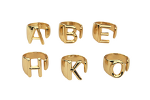 Load image into Gallery viewer, Alphabet initial statement signet rings.
